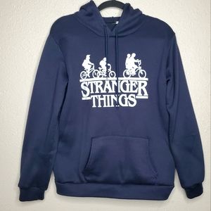 Stranger Things Navy Blue Men's Hoodie/Hooded Sweatshirt (Size: XS)